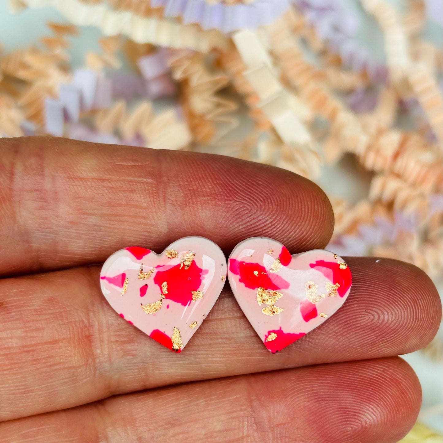 Pretty in Pink Heart Studs - Chic & Unique Earrings