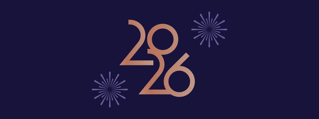 2026 New Year vision for Violet Pineapple handmade jewellery on a purple and gold gradient background.