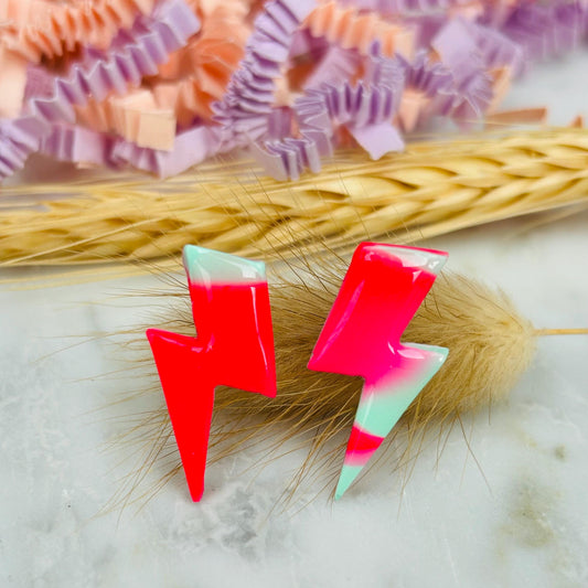 80s Vibe Lightning Bolt Studs - Retro & Edgy