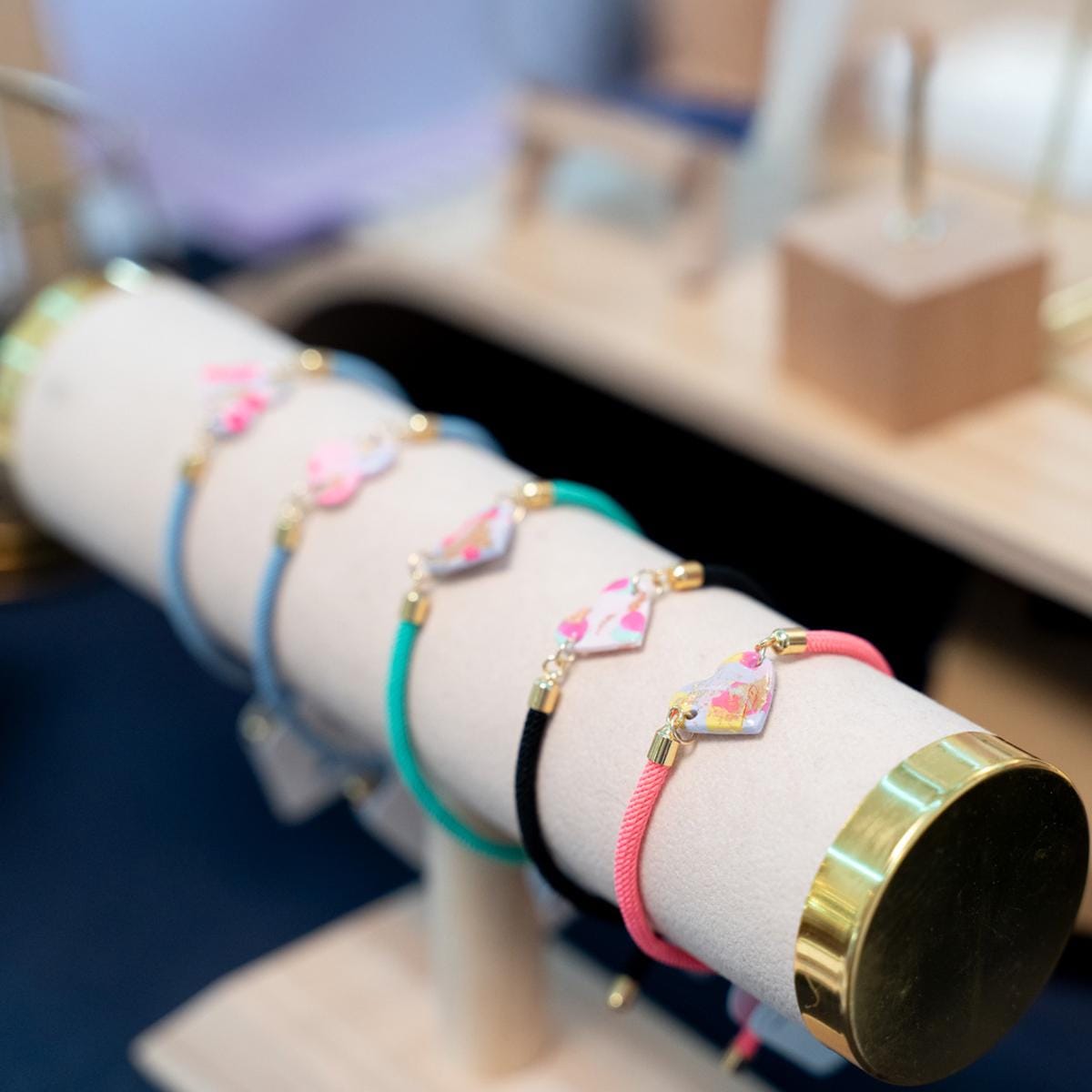 Neon Pink & Green Leopard Print Jewellery Set  Handmade 10mm Studs and Adjustable Bracelet