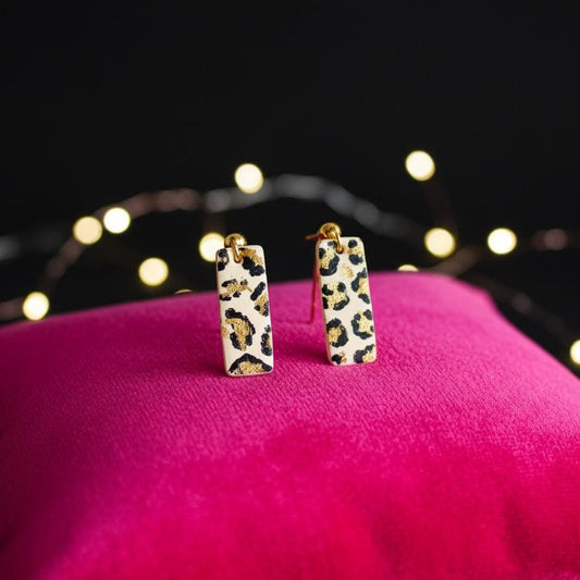 Luxury Gift: Leopard Print Drop Stud Earrings - Chic Christmas Present